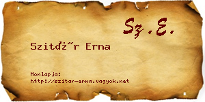 Szitár Erna névjegykártya