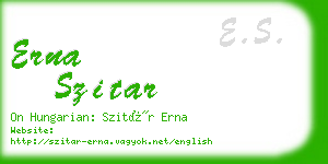 erna szitar business card